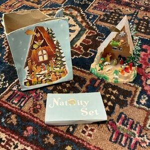 Vintage Nativity Scene with Vibrant Figurines